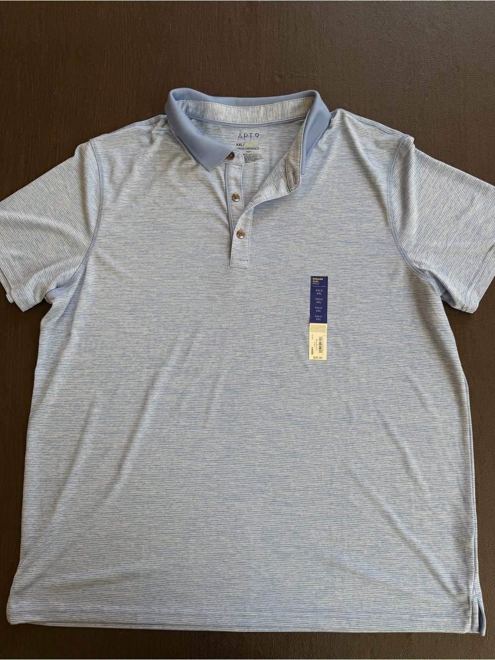 Apt. 9 Men’s Light Blue Heather Polo with Contrast Collar